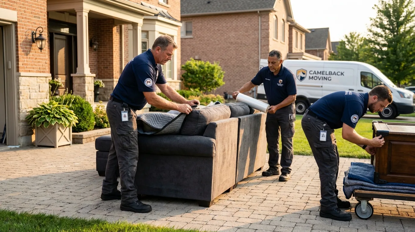 Large estate moving crew wrapping furniture in Vidalia, LA